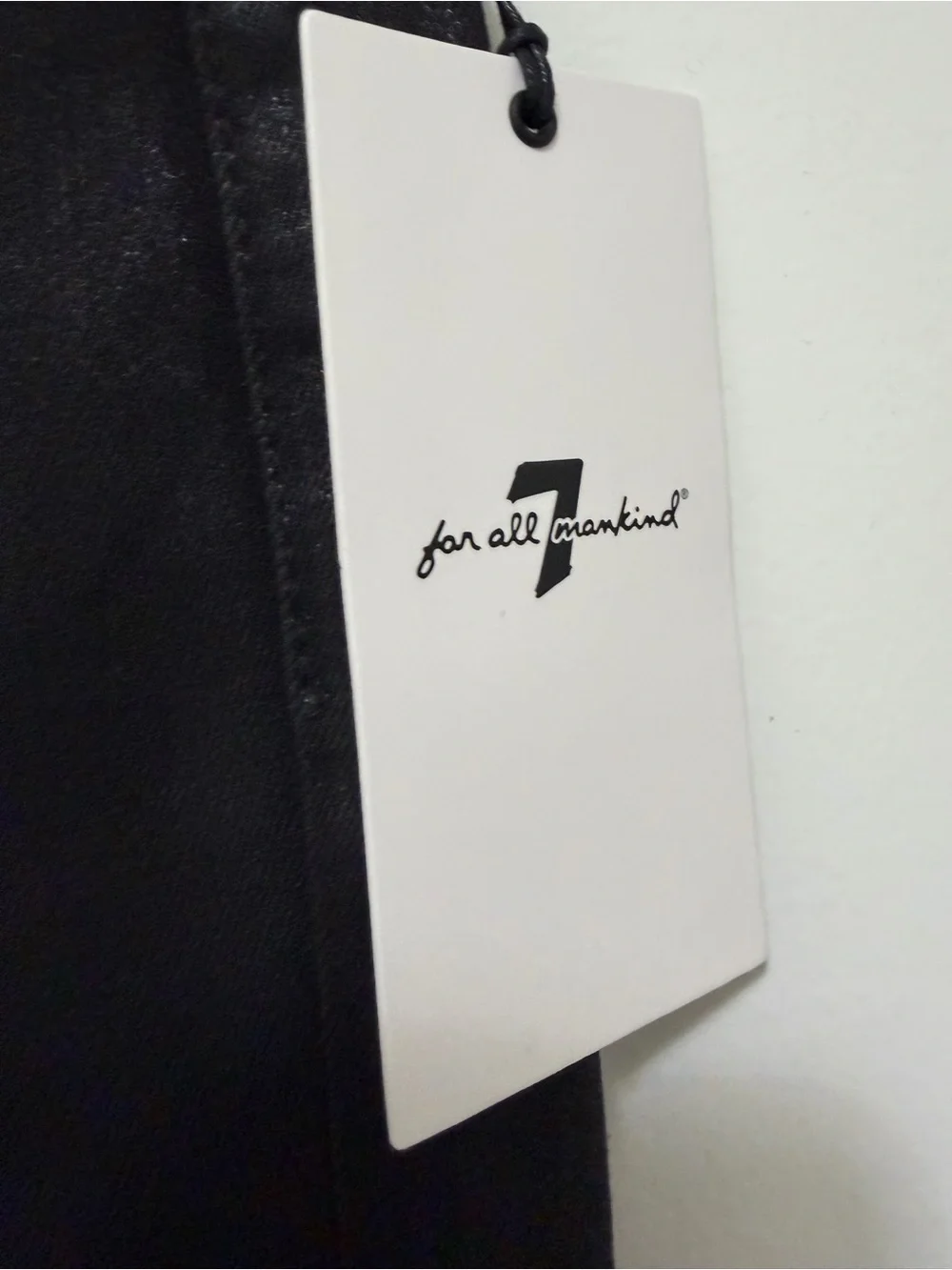 7 For All Mankind High-Waist Slim Kick Coated Jeans Black Sz 32 NWT